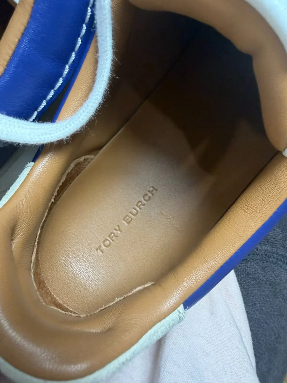 Tory Burch Ladybug Low Top Sneaker Cream & Blue Size 8